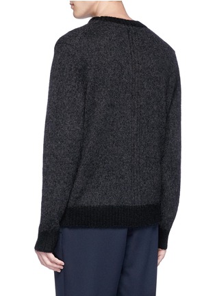 Back View - Click To Enlarge - CHRIS RAN LIN - Cable panel brushed sweater
