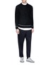 Figure View - Click To Enlarge - CHRIS RAN LIN - Contrast trim brushed sweater