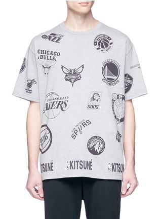 Main View - Click To Enlarge - MAISON KITSUNÉ - x NBA mixed logo print T-shirt
