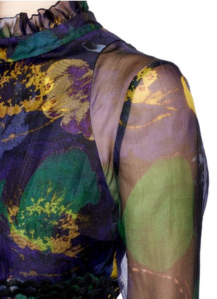 Detail View - Click To Enlarge - ERDEM - 'Devina' bancroft purple print silk organza dress