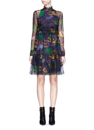Main View - Click To Enlarge - ERDEM - 'Devina' bancroft purple print silk organza dress