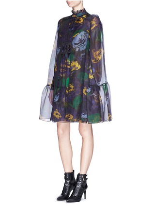 Figure View - Click To Enlarge - ERDEM - 'Devina' bancroft purple print silk organza dress