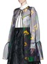 Front View - Click To Enlarge - ERDEM - 'Angela' floral print silk organza cape