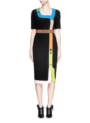 Main View - Click To Enlarge - PETER PILOTTO - 'Track' pinball stripe cady dress
