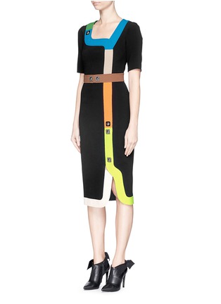 Figure View - Click To Enlarge - PETER PILOTTO - 'Track' pinball stripe cady dress