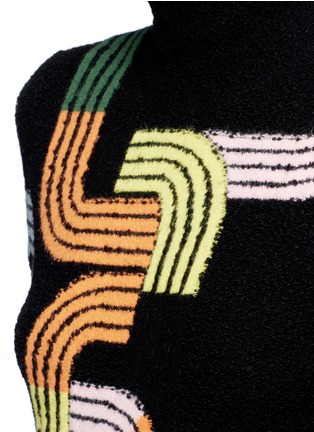 Detail View - Click To Enlarge - PETER PILOTTO - 'Track' Ludo stripe wool fleece turtleneck sweater