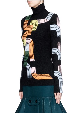Front View - Click To Enlarge - PETER PILOTTO - 'Track' Ludo stripe wool fleece turtleneck sweater