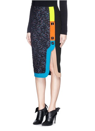 Front View - Click To Enlarge - PETER PILOTTO - 'Ludo' pinball stripe tweed bouclé skirt