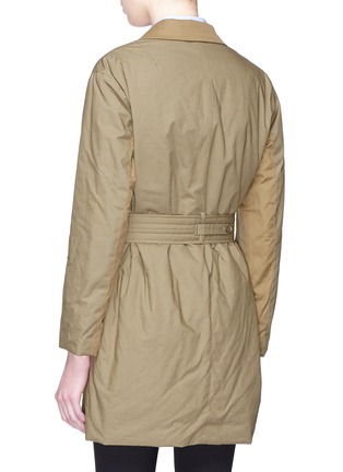 Back View - Click To Enlarge - RAG & BONE - 'Ingrid' belted contrast sleeve padded coat