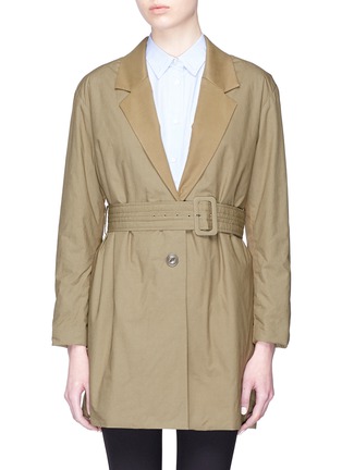 Main View - Click To Enlarge - RAG & BONE - 'Ingrid' belted contrast sleeve padded coat