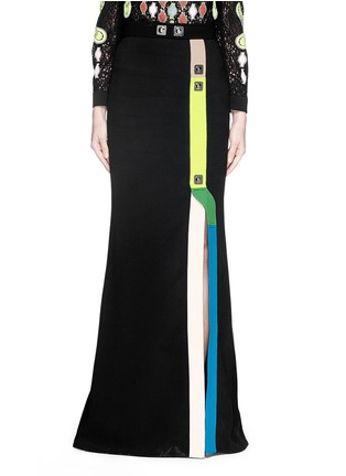 Main View - Click To Enlarge - PETER PILOTTO - 'Track' pinball stripe cady maxi skirt