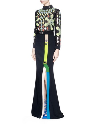 Figure View - Click To Enlarge - PETER PILOTTO - 'Track' pinball stripe cady maxi skirt