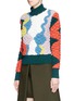 Front View - Click To Enlarge - PETER PILOTTO - 'Slalom' matelasse knit turtleneck sweater