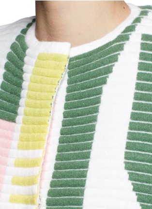 Detail View - Click To Enlarge - PETER PILOTTO - 'Track' abstract stripe knit coat