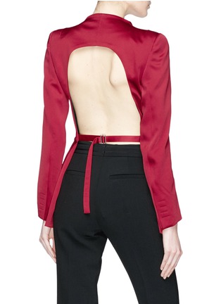 Back View - Click To Enlarge - HAIDER ACKERMANN - Cutout open back crepe blazer