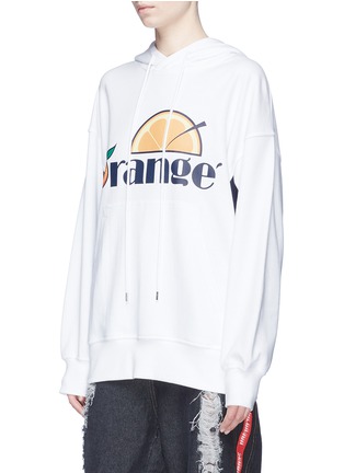 Front View - Click To Enlarge - D-ANTIDOTE - 'Orange' slogan print unisex hoodie