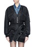 Main View - Click To Enlarge - ALEXANDER WANG - Zip collar cropped twill bomber jacket
