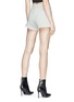 Back View - Click To Enlarge - ALEXANDER WANG - 'Bite' frayed cuff panelled denim shorts