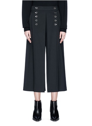 Main View - Click To Enlarge - ALEXANDER WANG - Hook-and-eye pleated twill culottes