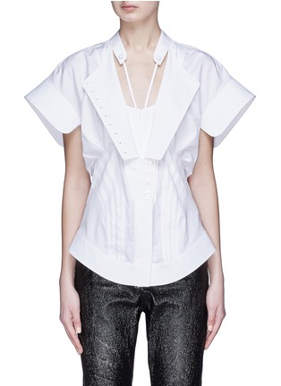 Main View - Click To Enlarge - ALEXANDER WANG - Pintuck deconstructed poplin shirt
