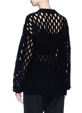 Back View - Click To Enlarge - ALEXANDER WANG - Fishnet wool blend sweater