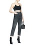 Figure View - Click To Enlarge - ALEXANDER WANG - Cropped panelled jeans