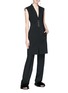 Figure View - Click To Enlarge - ALEXANDER WANG - Hook-and-eye long wool blend suiting vest