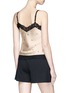 Back View - Click To Enlarge - ALEXANDER WANG - Mesh underlay rose stud satin camisole top