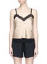 Main View - Click To Enlarge - ALEXANDER WANG - Mesh underlay rose stud satin camisole top