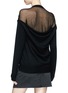 Back View - Click To Enlarge - ALEXANDER WANG - 'Peel Away' sheer back yoke Merino wool sweater