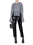 Figure View - Click To Enlarge - ALEXANDER WANG - Flared cuff rib knit sweater