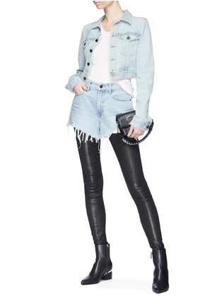 Figure View - Click To Enlarge - ALEXANDER WANG - Cropped denim jacket