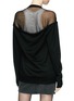 Back View - Click To Enlarge - ALEXANDER WANG - 'Peel Away' sheer back yoke Merino wool cardigan