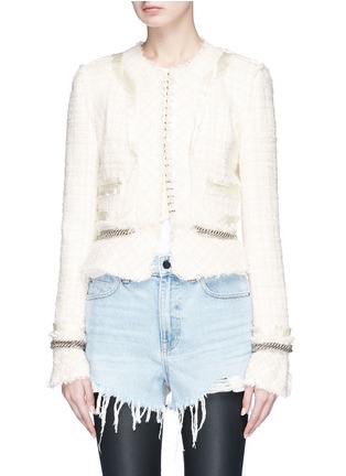 Main View - Click To Enlarge - ALEXANDER WANG - Chain detail deconstructed tweed jacket