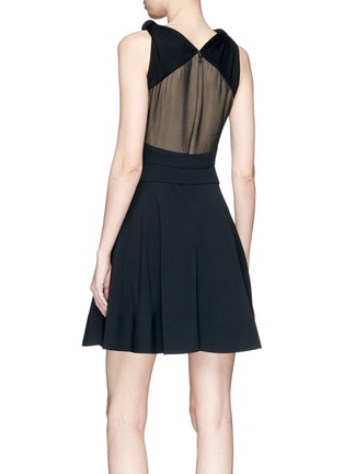 Back View - Click To Enlarge - ALEXANDER WANG - Twist strap panelled crepe dress