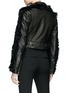 Back View - Click To Enlarge - ALEXANDER WANG - Lambskin shearling cropped leather jacket