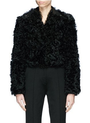 Main View - Click To Enlarge - ALEXANDER WANG - Lambskin shearling cropped leather jacket