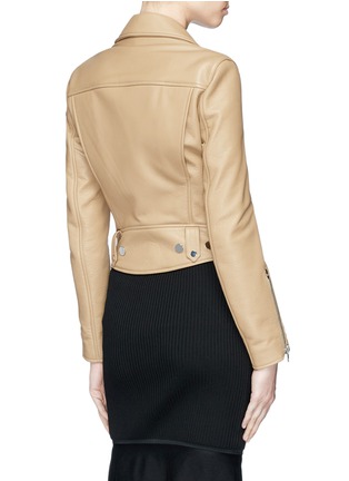 Back View - Click To Enlarge - ALEXANDER WANG - Snap button leather biker jacket