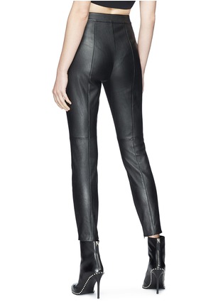 Back View - Click To Enlarge - ALEXANDER WANG - High Waist Cropped Leather Leggings