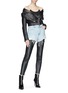Figure View - Click To Enlarge - ALEXANDER WANG - High Waist Cropped Leather Leggings