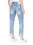 Back View - Click To Enlarge - 72877 - 'Savanna' patchwork cropped straight leg jeans
