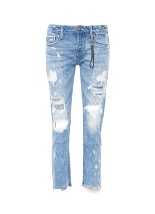 Main View - Click To Enlarge - 72877 - 'Savanna' patchwork cropped straight leg jeans