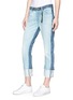Front View - Click To Enlarge - 72877 - 'Herma' contrast back roll cuff cropped jeans