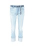 Main View - Click To Enlarge - 72877 - 'Herma' contrast back roll cuff cropped jeans
