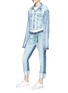 Detail View - Click To Enlarge - 72877 - 'Marco' roll cuff ripped cropped denim jacket