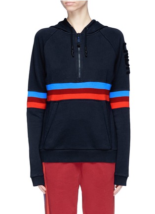 Main View - Click To Enlarge - 72883 - 'Antics' logo towelling patch stripe panel hoodie