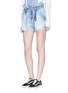 Front View - Click To Enlarge - 72877 - 'Mauka' braided belt paperbag denim shorts