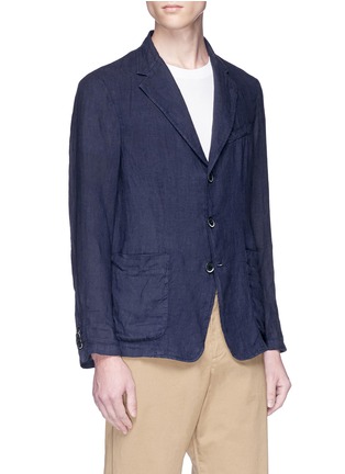 Front View - Click To Enlarge - BARENA - 'Piero Telino' linen soft blazer