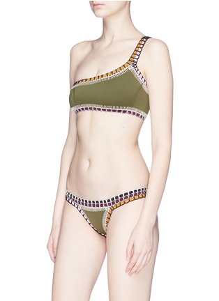 Figure View - Click To Enlarge - KIINI - 'Wren' crochet trim one-shoulder bikini top