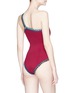 Back View - Click To Enlarge - KIINI - 'Soley' crochet trim one-shoulder swimsuit